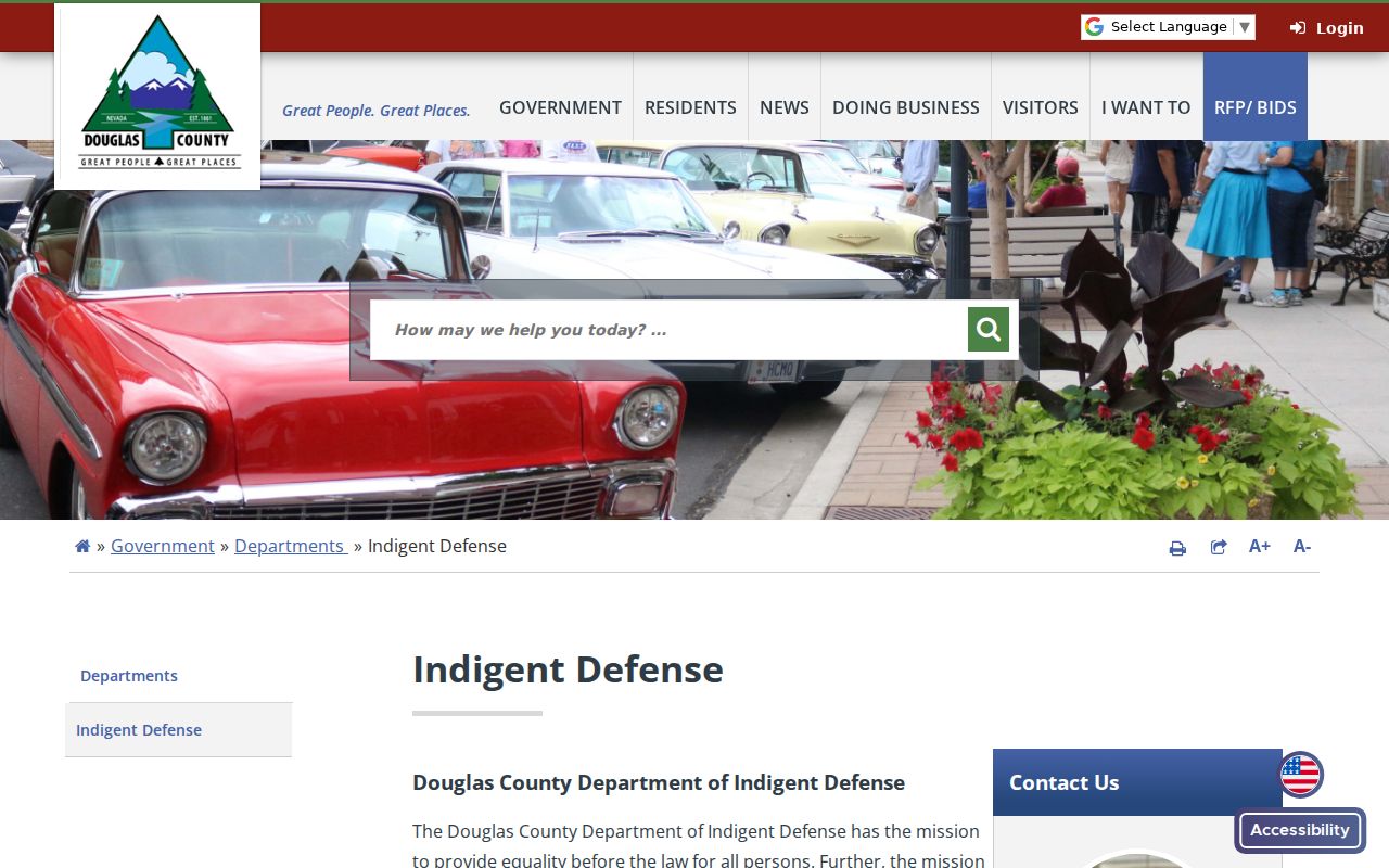 Douglas County criminal court cases indigent defense department