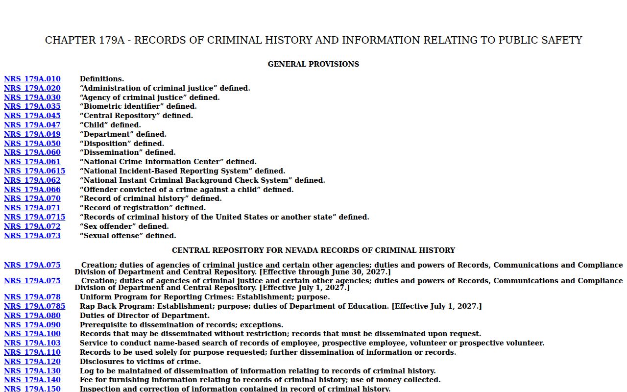 Douglas County sex offender search compared with Nevada criminal-history dissemination law