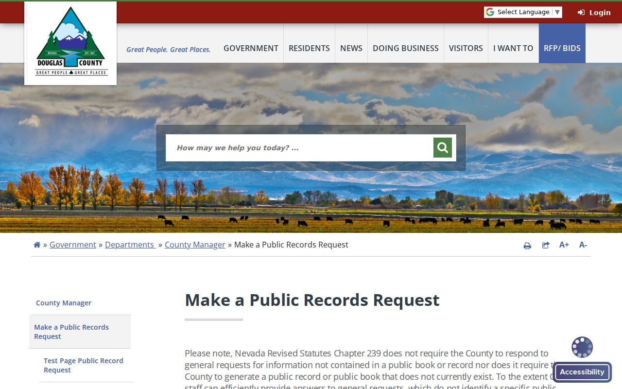 Douglas County criminal records public request instructions