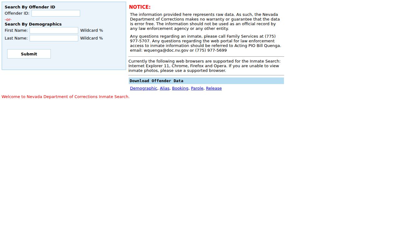 Douglas County criminal records NDOC offender search
